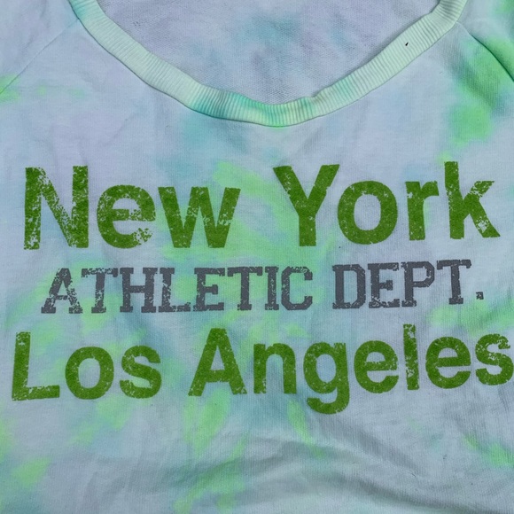 NWT neon green/white tie dye L/S crop sweatshirt - Picture 8 of 16